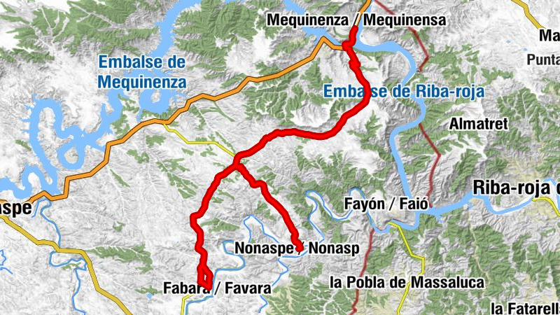 El Mesón - Cap de Valdelaera - Nonaspe / Nonasp - Mequinenza / Mequinensa