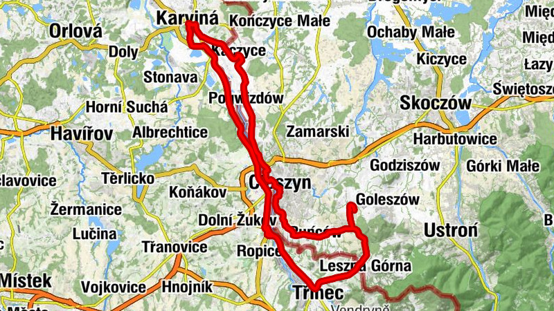 Nad Dziedziną - Kościół pw. Świętej Marii Magdaleny - Kościół św. Jana Sarkandra - Kościół pw. Podwyższenia Krzyża Świętego w Kaczycach