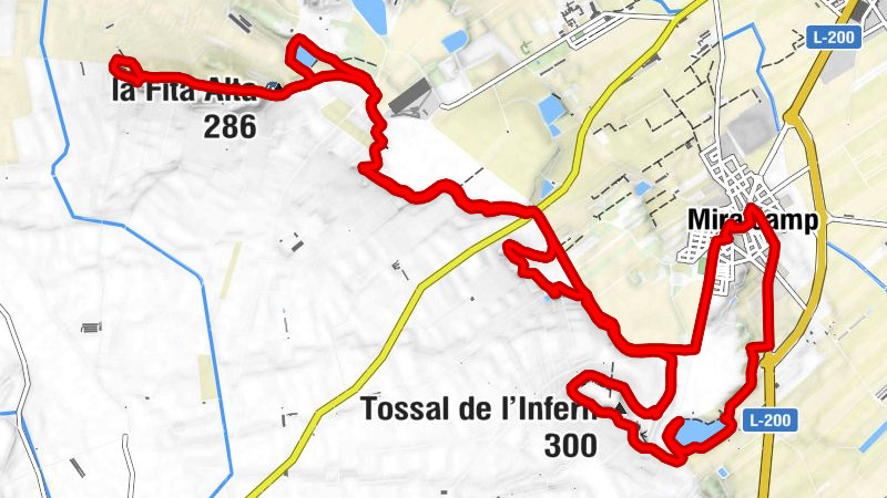 El Bressol de Miralcamp - Tossal de l'Infern - la Fita Alta - Sant Miquel de Miralcamp