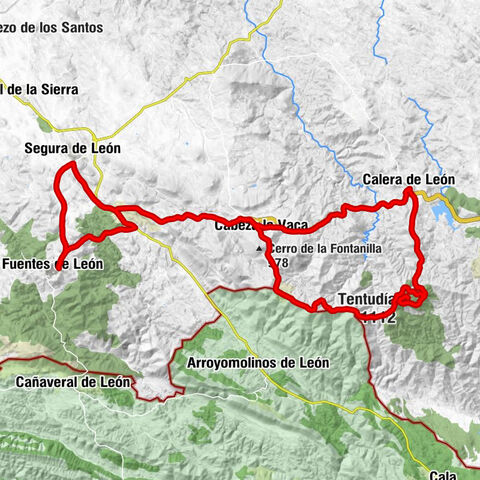 Fuentes de León - Las Tres Encinas - Tentudía - Puerto de los Ciegos