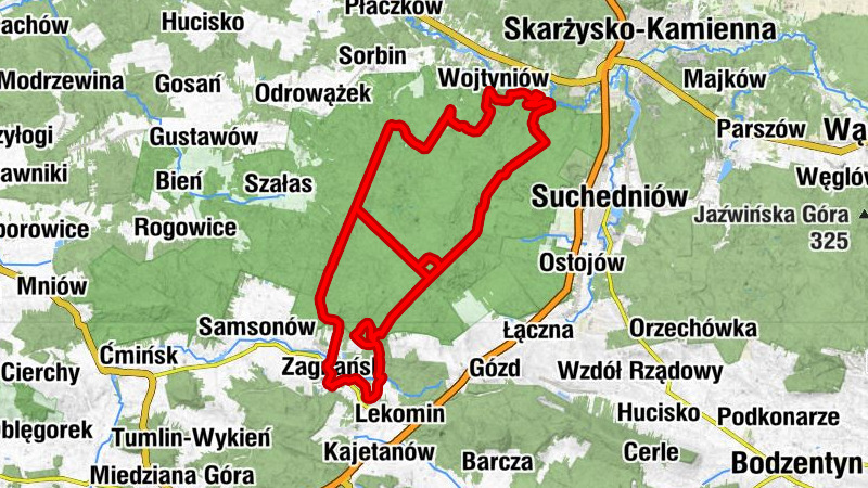 Zagnańsk - Kościelna Górka - Łysa Góra - Osieczyńska