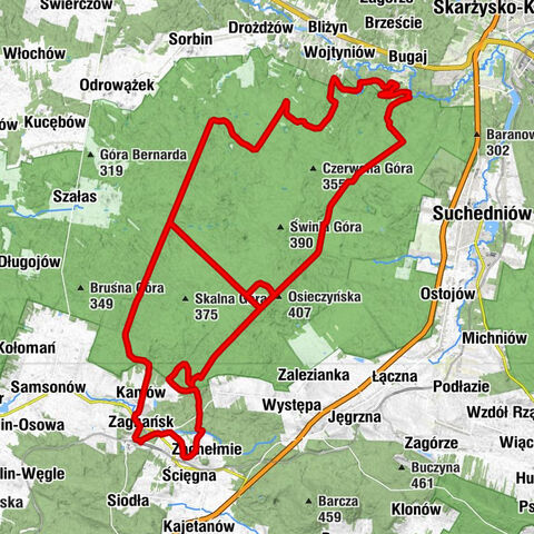 Zagnańsk - Kościelna Górka - Łysa Góra - Osieczyńska