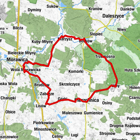 Wola Morawicka - Łabędziów - Podgórze - Pierzchnica