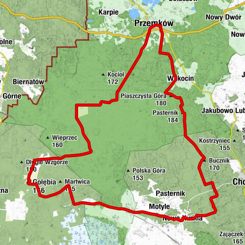Przemków - Gołębia - Wzgórze Fryderyka - Pasternik