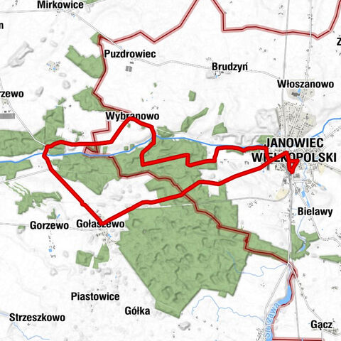 Janowiec Wielkopolski - Piaski - Wybranowo - Gać