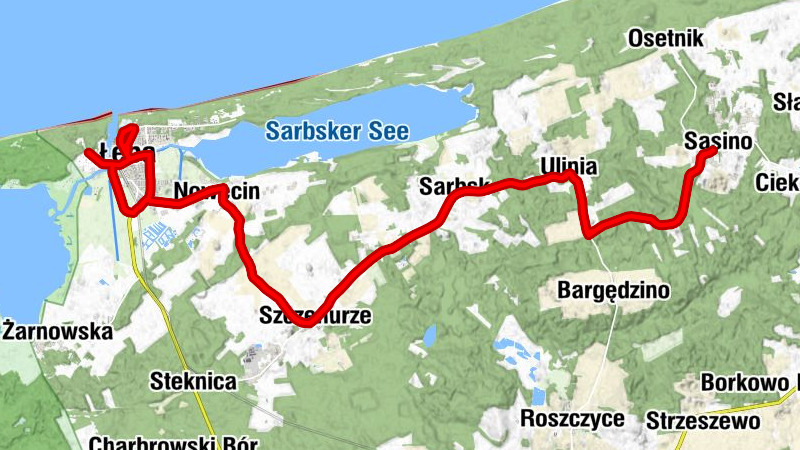 Sasino - Ulinia - Pod Siodłem - Łeba