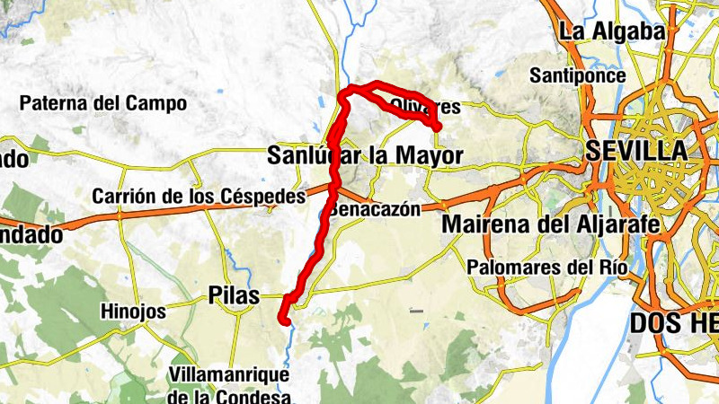 Villanueva del Ariscal y Olivares - Olivares - Aznalcázar - Albaida del Aljarafe