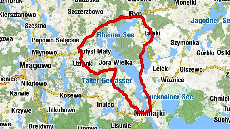 Mikołajki - Kościół pw. Miłosierdzia Bożego - Ryn - Kaplica Ewangelicko-Augsburska w Rynie