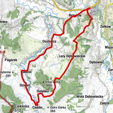 Jasło - Berdechów - Łazy Dębowieckie - Jasło Niegłowice