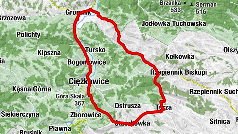 Gromnik - Kościół pw. Imienia Najświętszej Maryi Panny w Staszkówce - Góra Skała