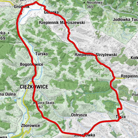 Gromnik - Kościół pw. Imienia Najświętszej Maryi Panny w Staszkówce - Góra Skała