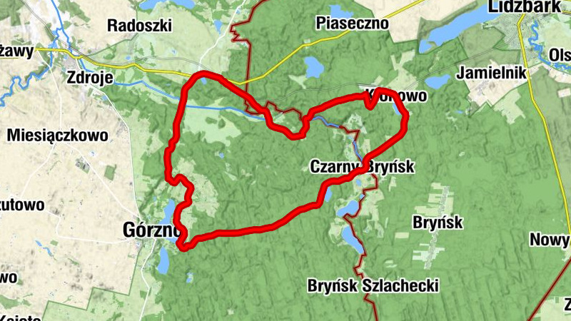 Wapionka - Czarny Bryńsk - Węgornia - Klonowo