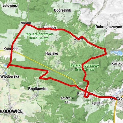 Kościół pw. Świętego Jacka i Świętej Marii Magdaleny w Kroczycach - Szlachecki Dwór - Kaplica Mirów - Kościół Najświętszej Maryi Panny Różańcowej