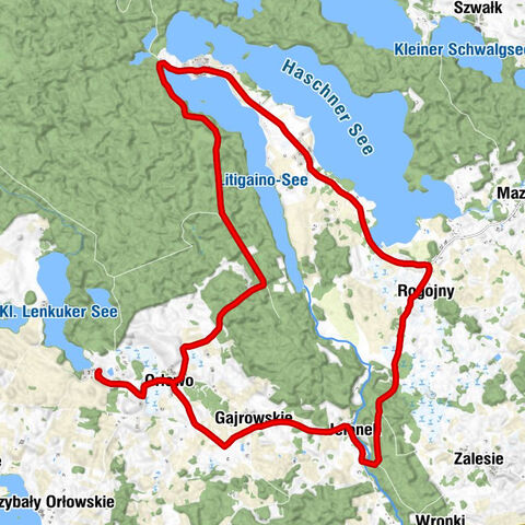 Łękuk Mały - Kościół pw Świętego Kazimierza Królewicza - Cerkiew pw. Narodzenia Świętego Jana Chrzciciela w Orłowie - Orłowo