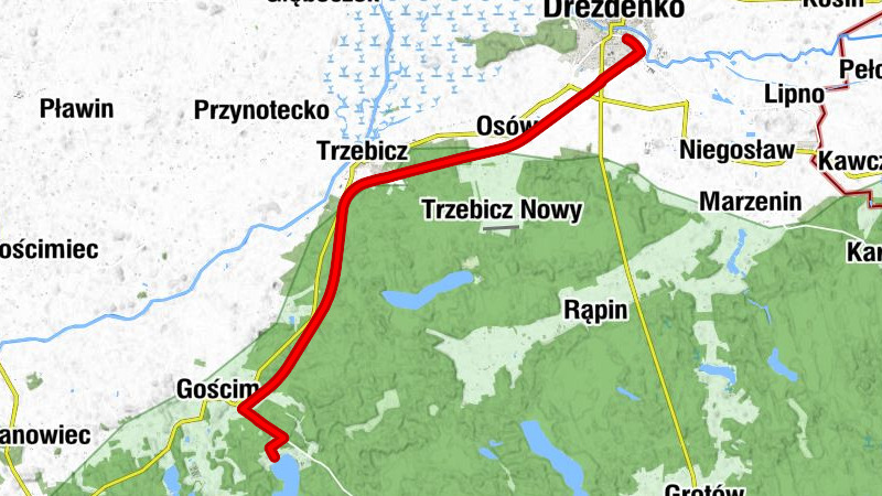 Drezdenko - Osów - Gościmski Młyn - Za Lasem