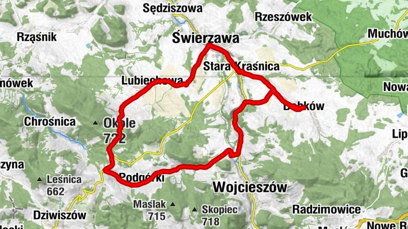 Dobków - Villa Greta - Chrośnickie Rozdroże - Świerzawa