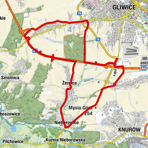 Nieborowice - Żernica - Gliwice - Knurów