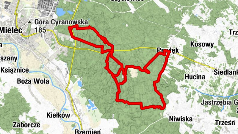 Mielec - Papiernia - Kościół pw. św. Stanisława Kostki - Biesiadczańska Góra