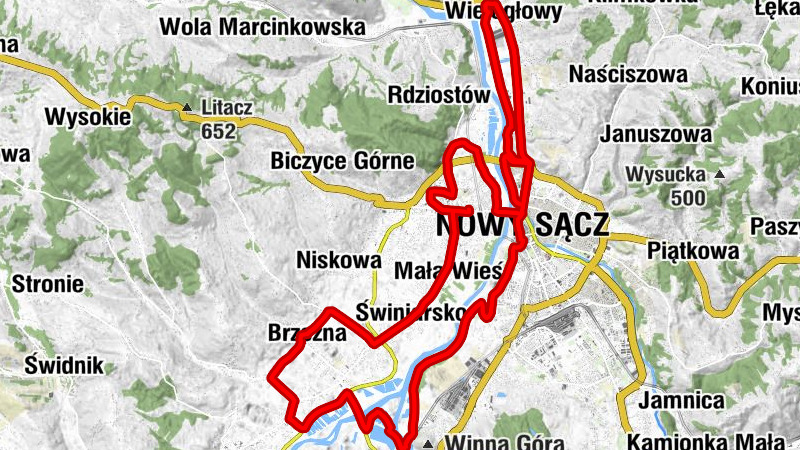 Chełmiec - Chełmiec Polski - Węgrzynek - Nowy Sącz