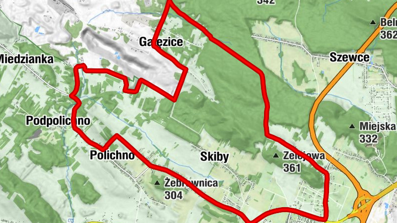 Polichno - Podpolichno - Charężów - Chęciny