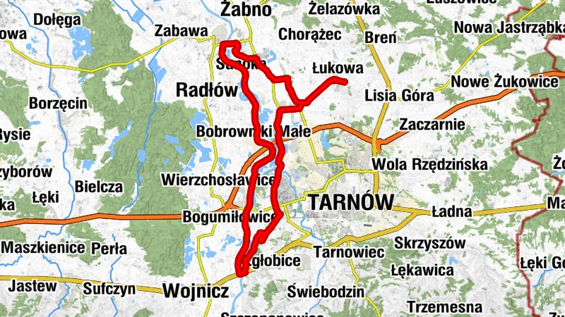 Łukowa - Wychylówka - Przedmieście - Jurków