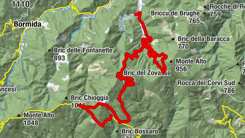 Rialto - Bric del Zovasso - Bric del Borro - Santuario Santa Maria (Sec. Vi-Xvi-Xix)