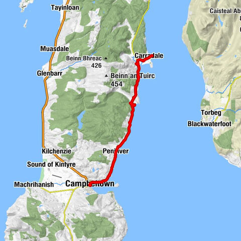 Campbeltown - Peninver - Ballochgair - Carradale Harbour