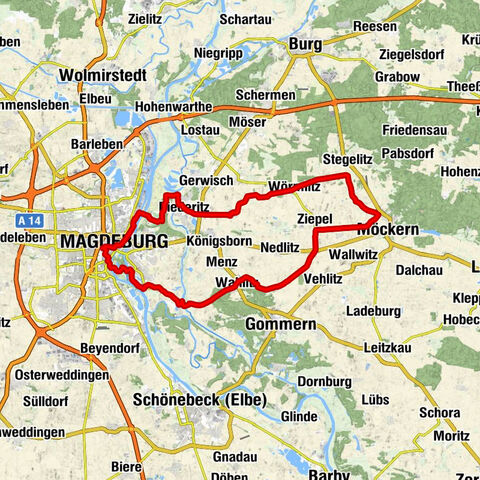 Magdeburg Hauptbahnhof - Evangelische Begegnungsstätte am Wasserfall - Sankt Dorotheen - Saint-Marien-Kirche
