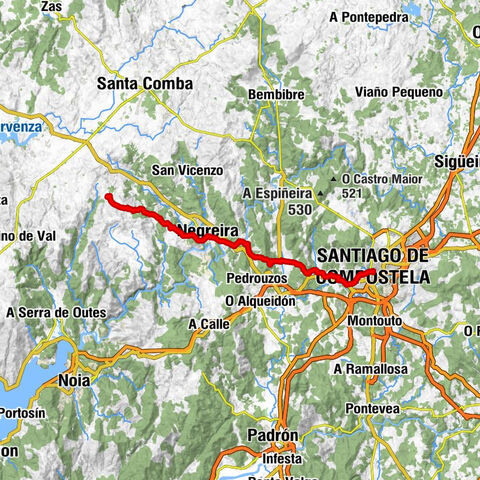 Santiago de Compostela - O Pedrouzo - Igrexa de San Mamede da Pena - Vilaserío