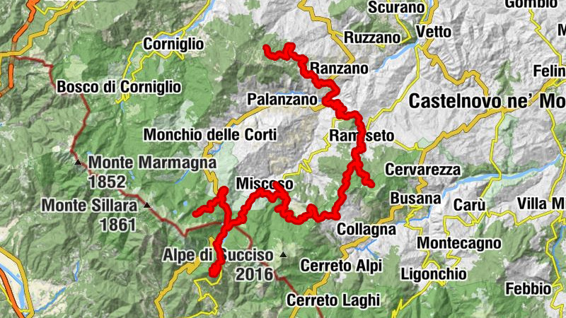 Schia - Monte Lasarino - Sparvara - Rifugio Albergo Prato Spilla