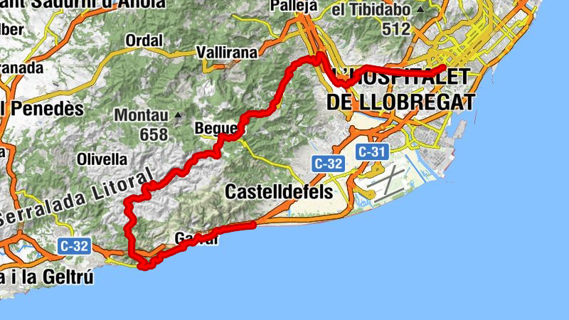 Castelldefels - la Trinitat - Puig Moltó - Sants Estació
