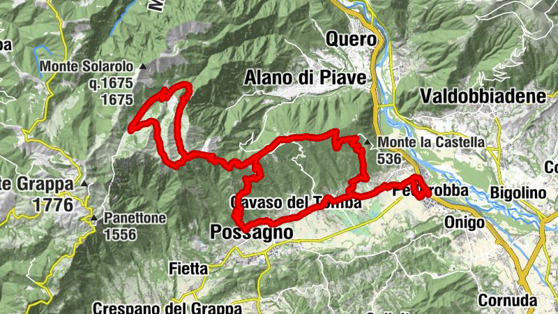 Pederobba - Monte Tomba - Bocca di Forca - Tempio del Canova