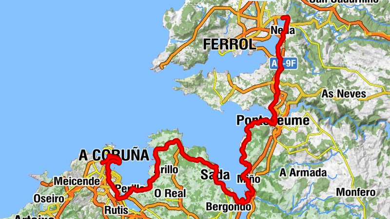 Xuvia - Monte de Lácere - Santa Comba de Veigue - Riazor