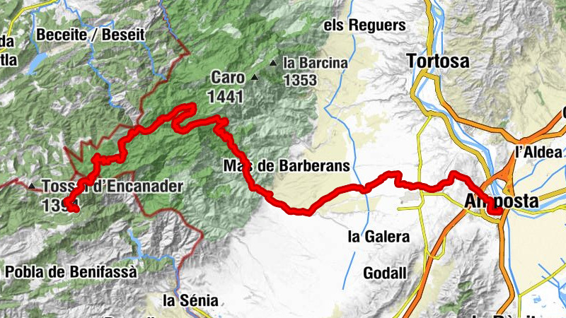 Amposta - Valletes - Coll de les Casetes Velles - Fredes