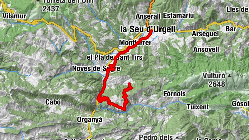 Torà de Tost - Montan de Tost - Sant Miquel de la Seu d'Urgell - la Seu d'Urgell