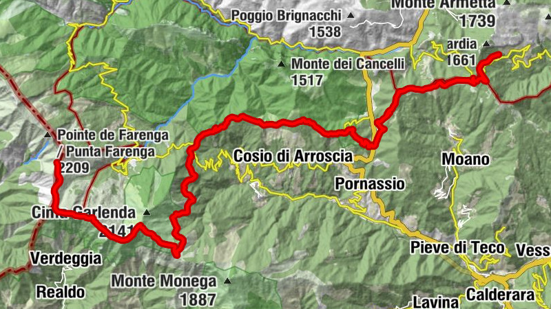 Rifugio Pian dell'Arma - Monte Frontè - Punta di Santa Maria - Briga Alta