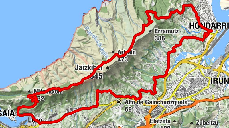 Hondarribia - Santa Engracia - Santiagotxo Ermita - Urrullo gaina