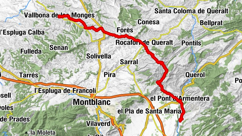Santa Maria - Turó de l'Isidre - Puig de Comaverd - Santes Creus