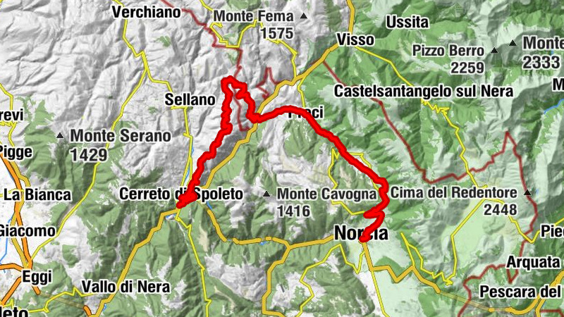 Borgo Cerreto - Madonna del Monte - Santuario della Madonna Adolorata - Norcia