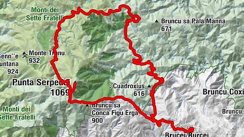 su Montigranaticu - Punta Serpeddi - Bruncu sa Conca Figu Erga - Is Argiolas