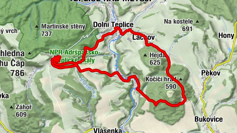 Hospůdka u Malíků - Ostaš - Lachov - Dolní Teplice