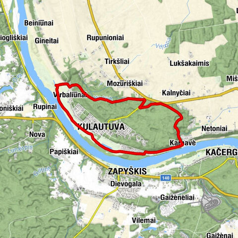 Virbaliūnai - Mozūriškiai - Zapyškis - Kulautuva