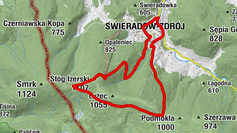 Świeradów-Zdrój - Przełęcz Łącznik - Stóg Izerski - Schronisko na Stogu Izerskim