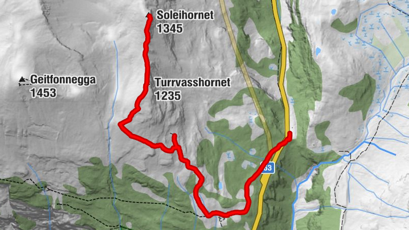 Korsmyra - Turrvasshornet - Soleihornet