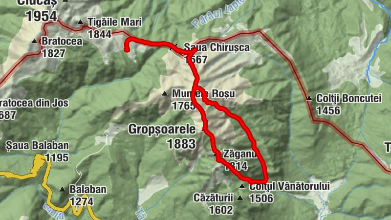 Cabana Vârful Ciucaș - La Răscruce - Gropșoarele - Zăganu