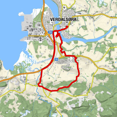 Verdalsøra - Kjærhaugen - Baglan - Hallan