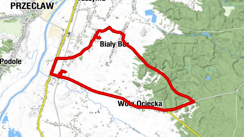 Chęcin - Biały Bór - Wola Ociecka - Podedworze