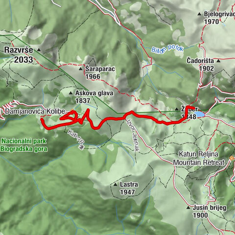 Damjanovića Kolibe - Svatovsko groblje - Tutića katun