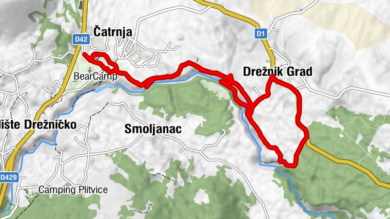 Čatrnja - Drežnik Grad - crkva svetog Antuna Padovanskog - Pećina Kula