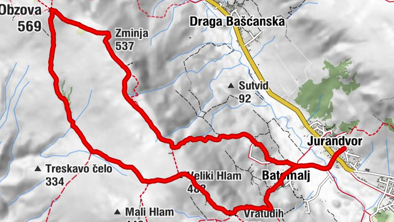 Jurandvor - Zminja - Obzova - Veliki Hlam
